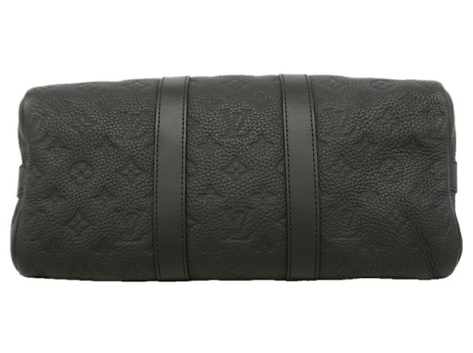 Sac à main Louis Vuitton Keepall Bandoulière 35 Monogram Taurillon Noir - vue 3