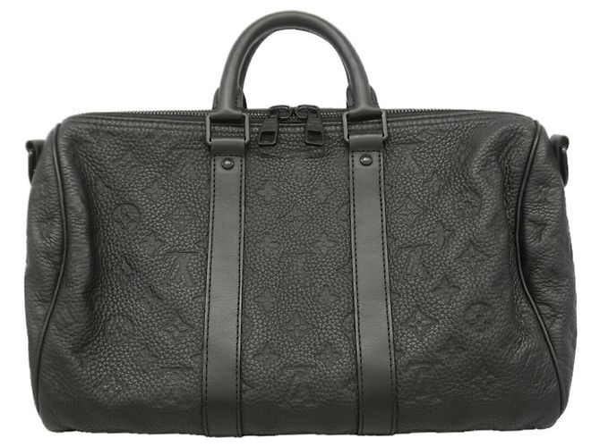 Sac à main Louis Vuitton Keepall Bandoulière 35 Monogram Taurillon Noir - vue 9