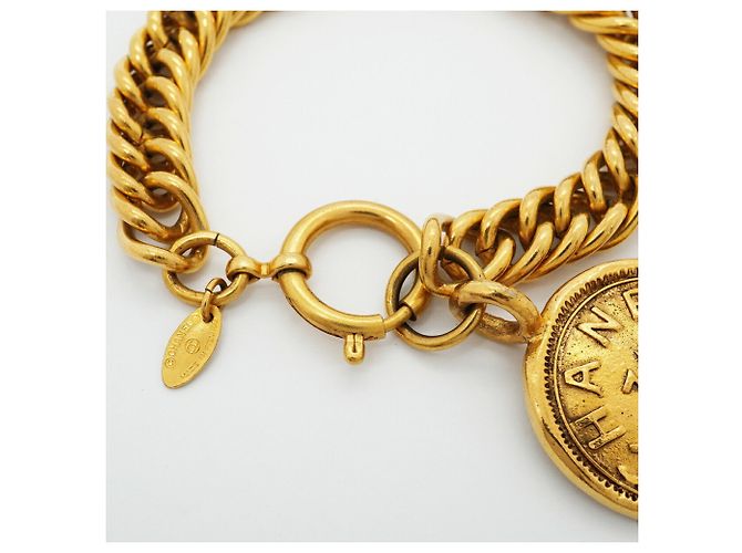Bracciale con ciondolo a cerchio placcato oro Chanel Cambon D'oro - vista 4