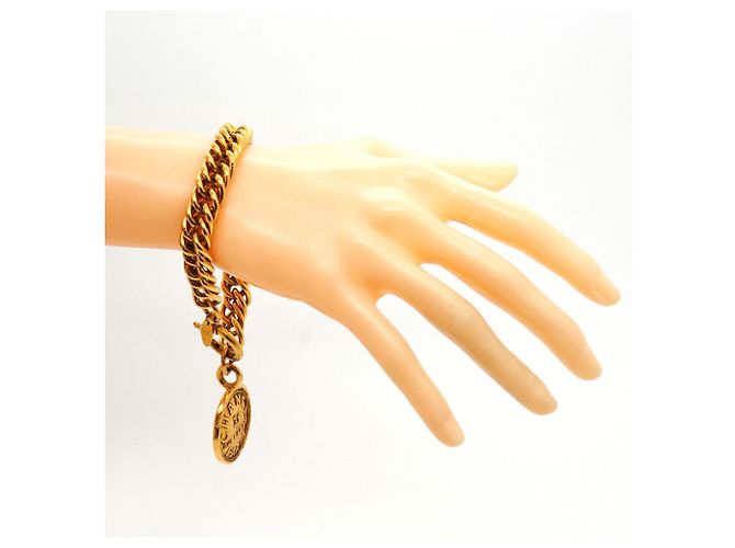 Bracciale con ciondolo a cerchio placcato oro Chanel Cambon D'oro - vista 6