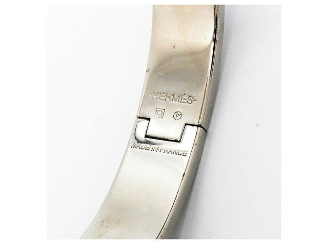 Hermès Clic Clac PM Armreif in Silber und Blau - Ansicht 5