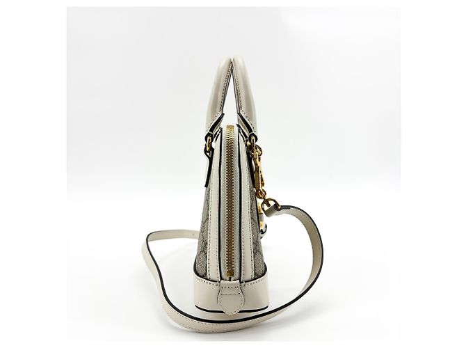 Gucci Horsebit 1955 Top Handle GG Coated Canvas with Leather Mini Beige - vista 4