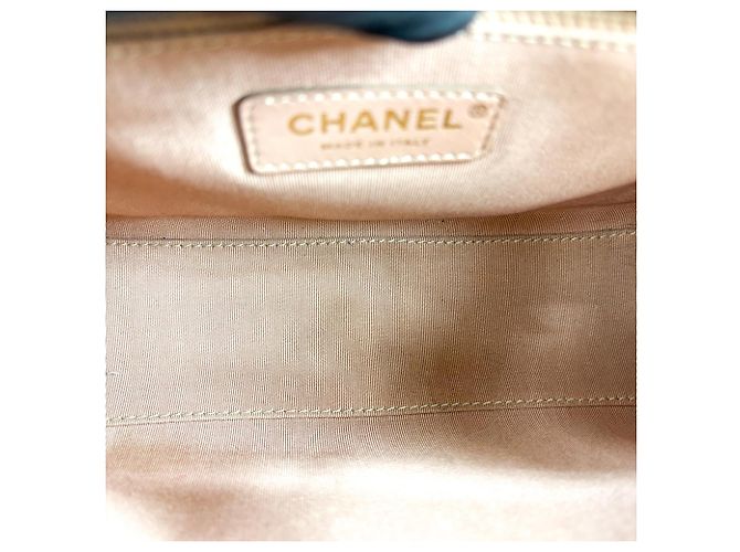Chanel Label Click Flap Quilted Calfskin Small Marrone - vista 5