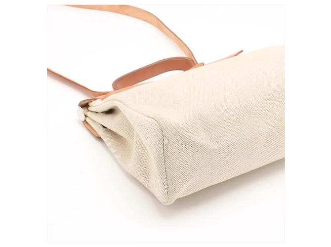Hermès Hermes Herbag Toile and Leather PM Bege - vista 6