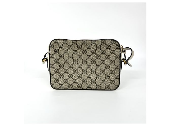 Gucci Horsebit 1955 Flap Pocket Camera GG Coated Canvas and Leather Small Beige - vista 2