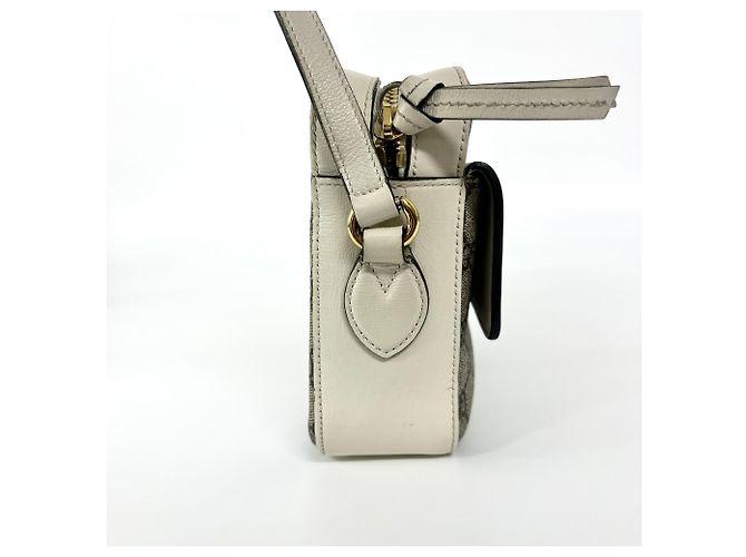 Gucci Horsebit 1955 Flap Pocket Camera GG Coated Canvas and Leather Small Beige - vista 3