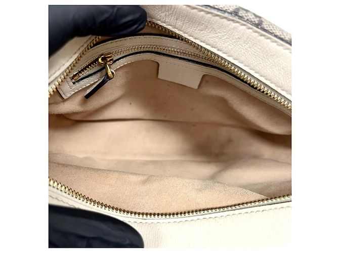 Gucci Horsebit 1955 Flap Pocket Camera GG Coated Canvas and Leather Small Beige - vista 5