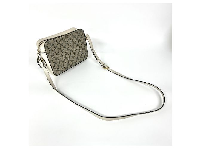 Gucci Horsebit 1955 Flap Pocket Camera GG Coated Canvas and Leather Small Beige - vista 6