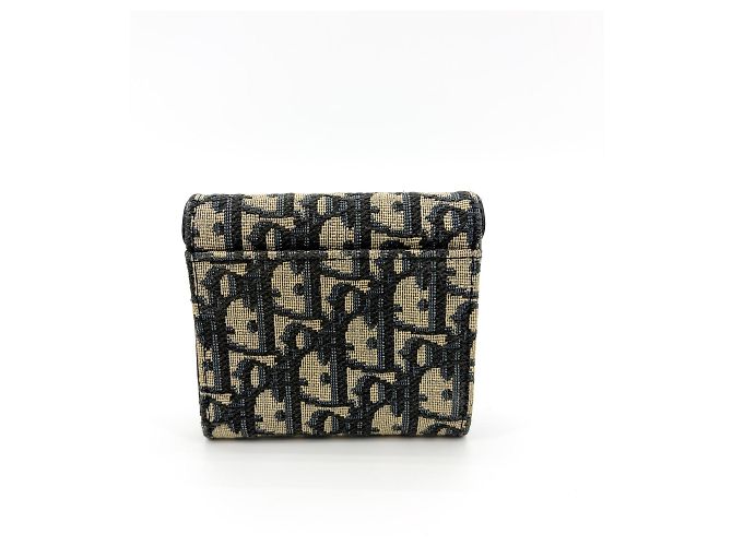 Christian Dior Saddle Flap Oblique Canvas Mini Azul marino - vista 2