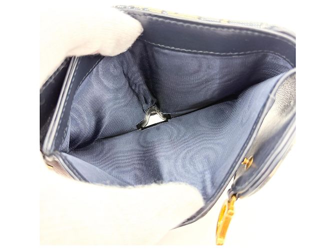 Christian Dior Saddle Flap Oblique Canvas Mini Azul marino - vista 6