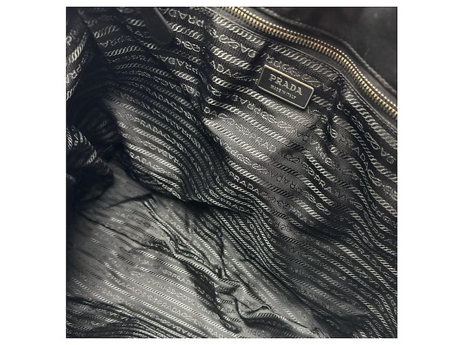 Borsa a mano Prada nera in nylon e pelle Nero - vista 5