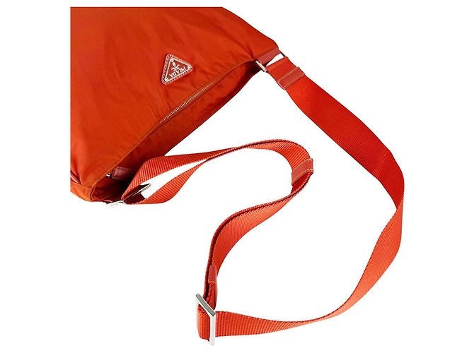 Prada Orange Nylon Shoulder Bag - view 10