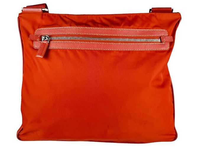 Prada Orange Nylon Shoulder Bag - view 3