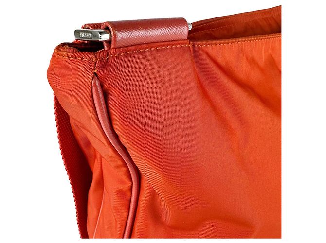 Prada Orange Nylon Shoulder Bag - view 7