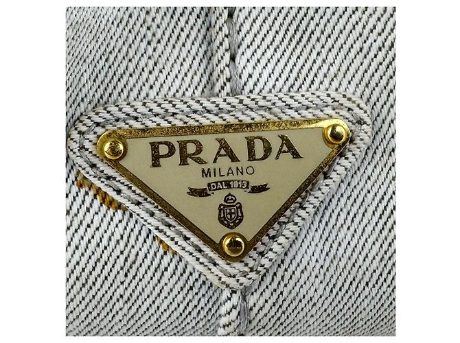 Prada PRADA Canapa Canvas Handbag Grey - view 11