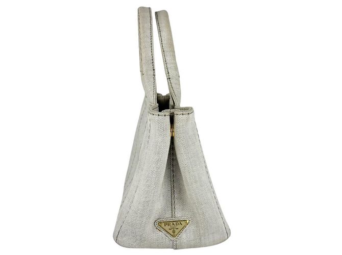 Prada PRADA Canapa Canvas Handbag Grey - view 2