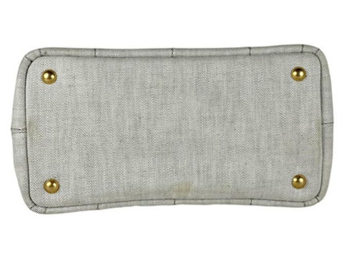 Prada PRADA Canapa Canvas Handbag Grey - view 4