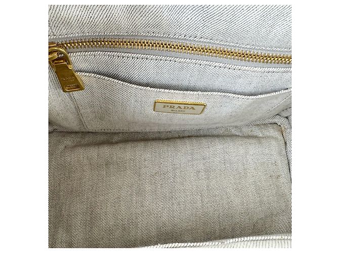 Prada PRADA Canapa Canvas Handbag Grey - view 5