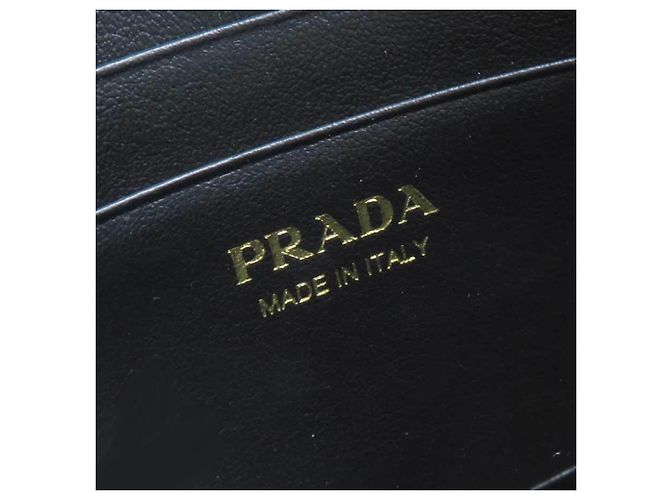 Prada Kartenetui aus Harako-Leder Braun - Ansicht 13