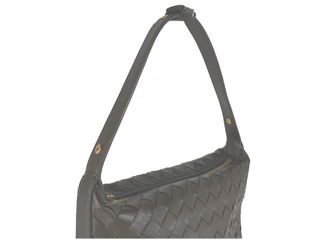 Borsa a mano in pelle Mini Wallace Intrecciato Bottega Veneta Cachi - vista 10