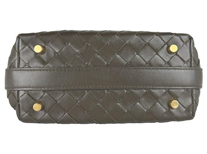 Borsa a mano in pelle Mini Wallace Intrecciato Bottega Veneta Cachi - vista 4