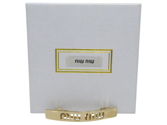 Fermi capelli Miu Miu in metallo dorato D'oro - vista 10