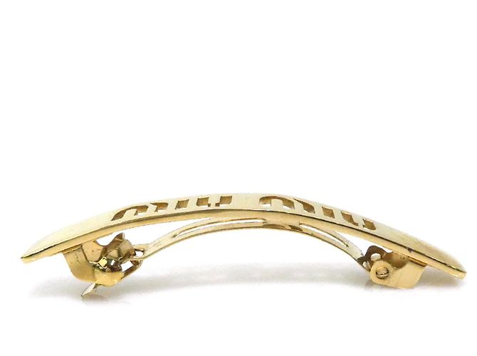 Fermi capelli Miu Miu in metallo dorato D'oro - vista 2