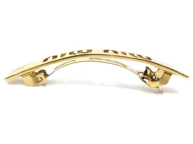 Fermi capelli Miu Miu in metallo dorato D'oro - vista 4