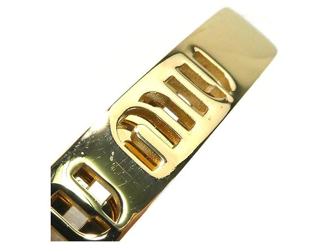 Fermi capelli Miu Miu in metallo dorato D'oro - vista 9