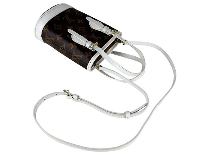 Louis Vuitton Monogram Nano Bucket Schultertasche Braun Weiß Monogramm - Ansicht 11