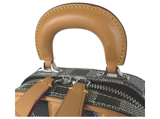 Borsa a tracolla Louis Vuitton Damier Valisette Vertical Marrone Nero - vista 10