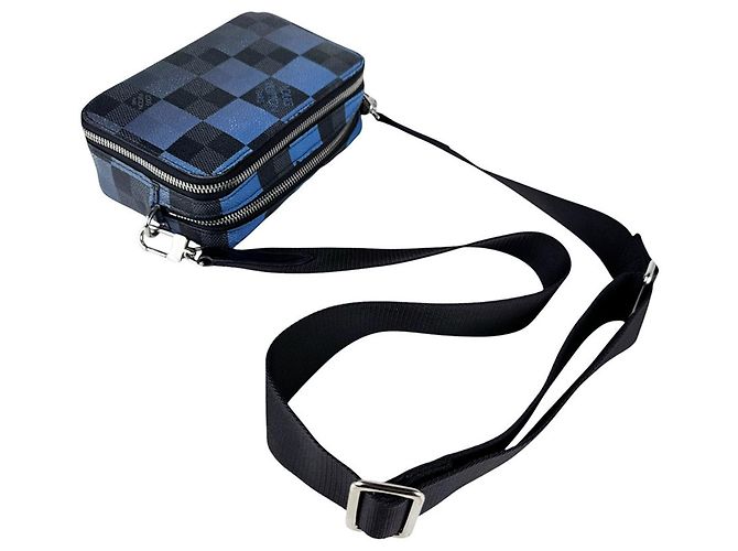 Sac à épaule Louis Vuitton Damier Graphite Giant Alpha Noir Bleu Damier ebène - vue 10