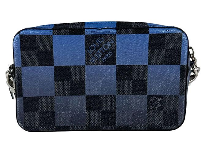 Sac à épaule Louis Vuitton Damier Graphite Giant Alpha Noir Bleu Damier ebène - vue 3