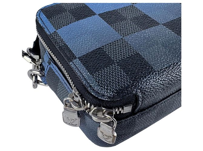 Sac à épaule Louis Vuitton Damier Graphite Giant Alpha Noir Bleu Damier ebène - vue 9