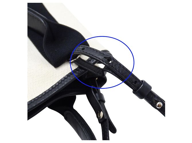 Everyday Balenciaga Canvas Handtasche mit Beutel Schwarz Weiß Gelb - Ansicht 13