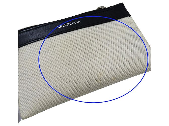 Everyday Balenciaga Canvas Handtasche mit Beutel Schwarz Weiß Gelb - Ansicht 14