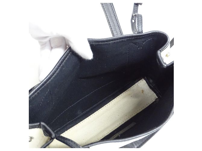 Everyday Balenciaga Canvas Handtasche mit Beutel Schwarz Weiß Gelb - Ansicht 5