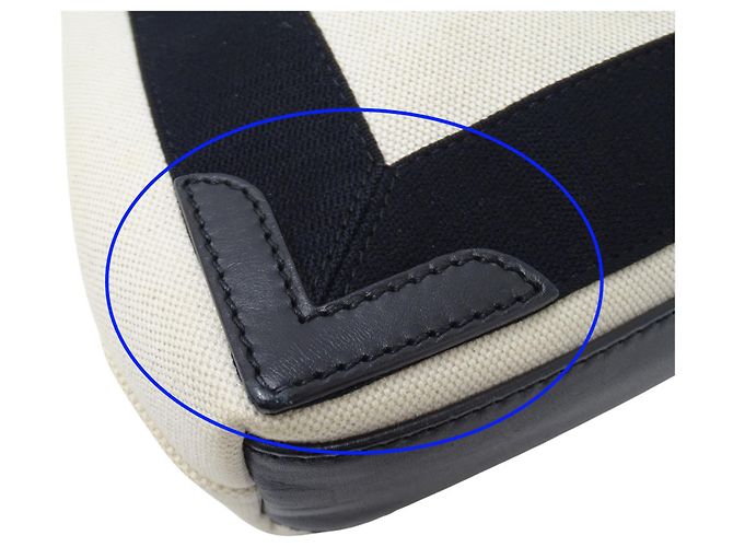 Everyday Balenciaga Canvas Handtasche mit Beutel Schwarz Weiß Gelb - Ansicht 8