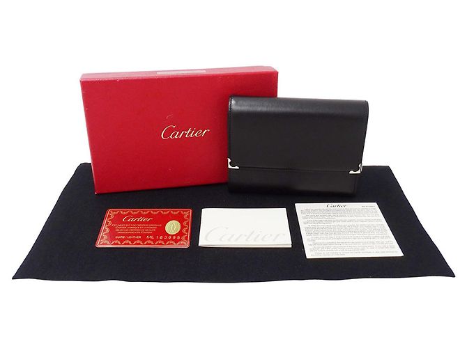 Cartera Trifold Cartier de piel negra Negro - vista 5