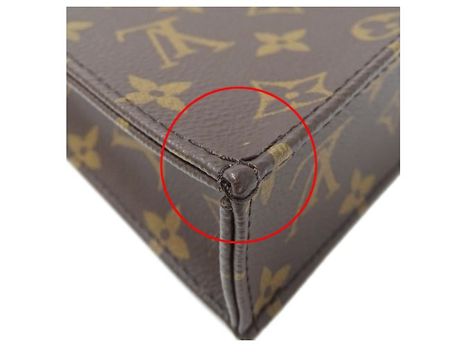 Bolso Louis Vuitton Petite Sac Plat Monogram Castaño - vista 7