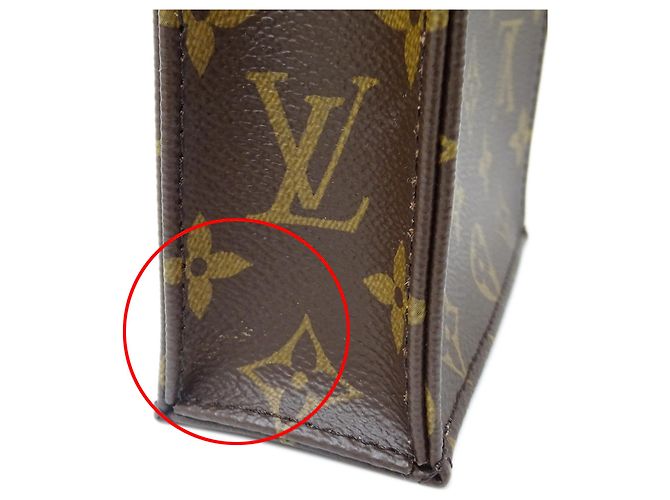 Bolso Louis Vuitton Petite Sac Plat Monogram Castaño - vista 8