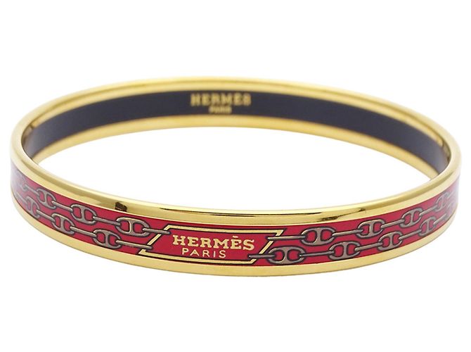 Hermès Hermes Armreif aus Metall in Rot - Ansicht 2