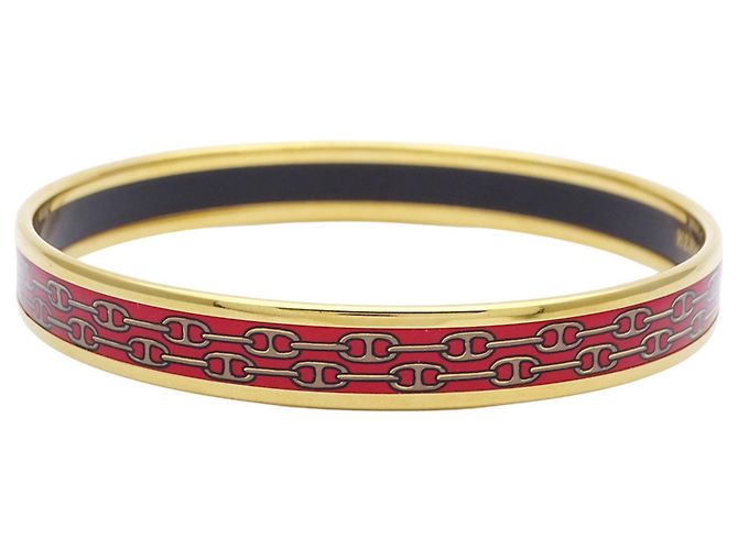 Hermès Hermes Armreif aus Metall in Rot - Ansicht 4