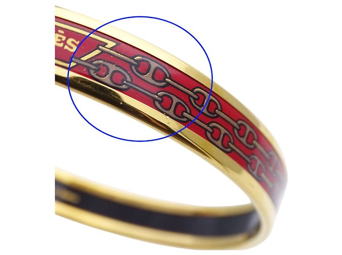 Hermès Hermes Armreif aus Metall in Rot - Ansicht 6