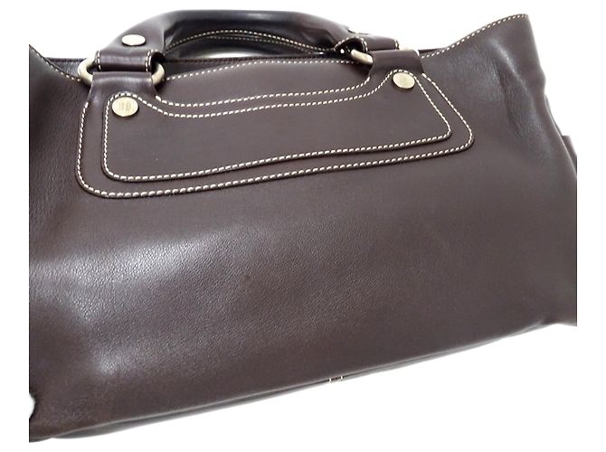 Boogie Céline Bolso de mano Celine de cuero marrón oscuro - vista 10