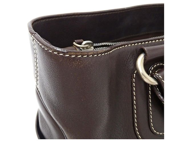 Boogie Céline Bolso de mano Celine de cuero marrón oscuro - vista 12
