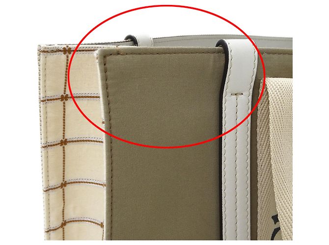 Chloé Woody Medium Canvas Handbag Beige Khaki - view 13