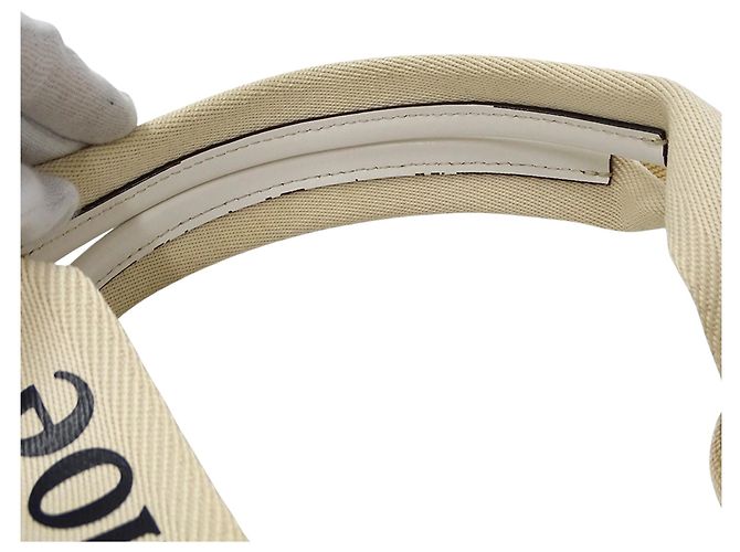Chloé Woody Medium Canvas Handbag Beige Khaki - view 14
