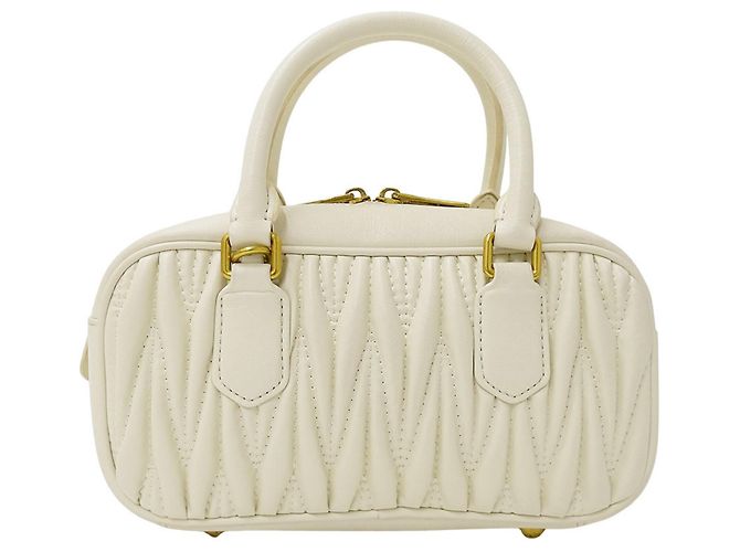 Bolso de mano de piel Miu Miu Blanco - vista 2