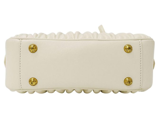Bolso de mano de piel Miu Miu Blanco - vista 3